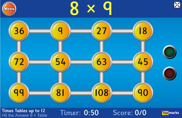 Hit The Button – Topmarks – Maths Zone Cool Learning Games